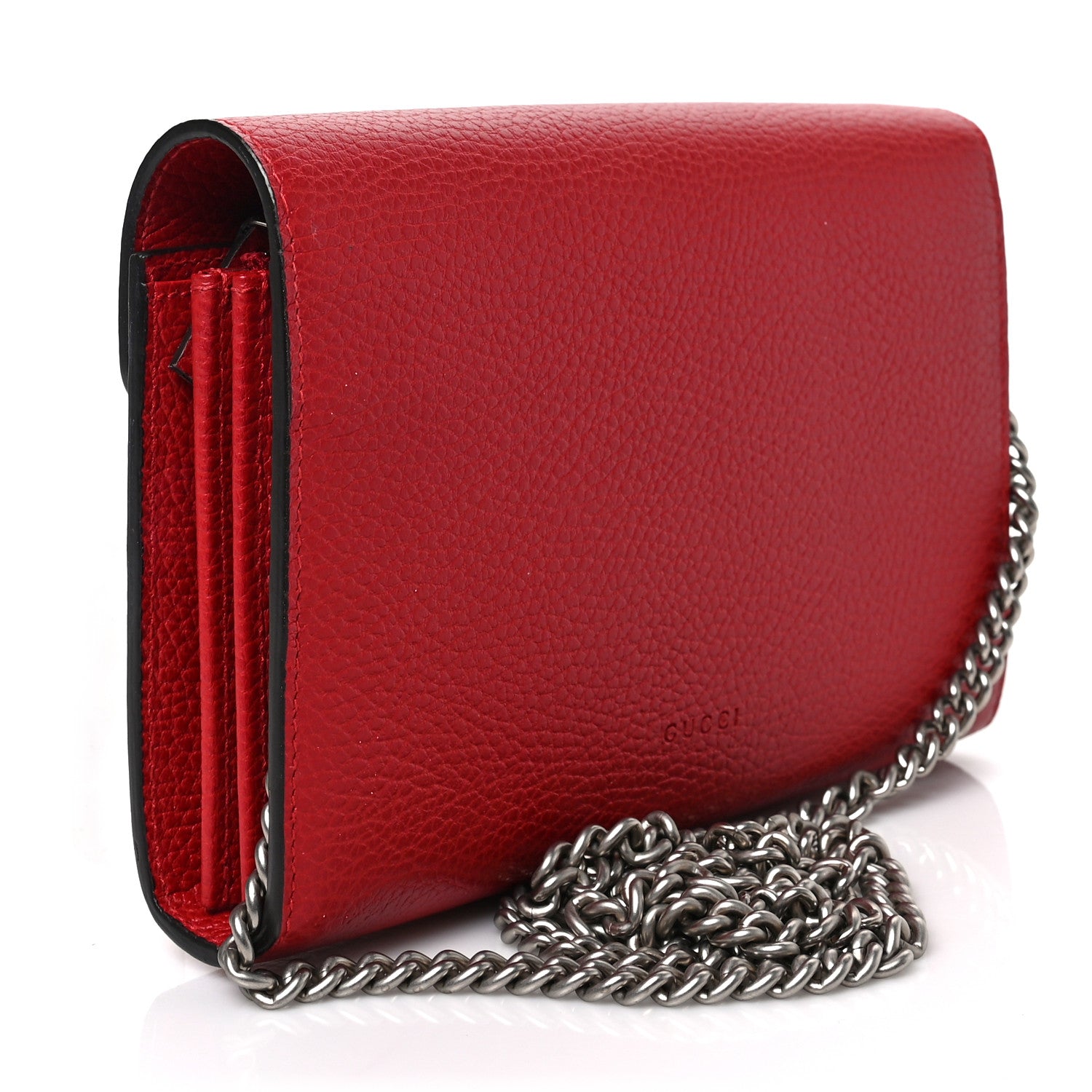 Gucci Calfskin Mini Dionysus Chain Wallet Hibiscus Red 3 of 8