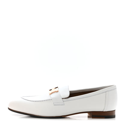 Hermes Calfskin Womens Paris Loafers 39 White 1 of 8