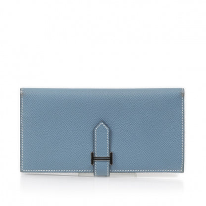 Hermes Epsom Leather Bearn Wallet Blue Jean 1 of 12