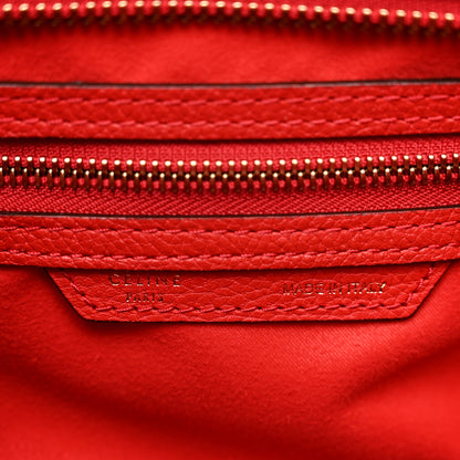 Celine Drummed Calfskin Mini Luggage Coquelicot 6 of 12