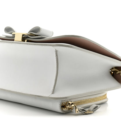 Salvatore Ferragamo Smooth Calfskin Vara Bow Chain Flap Crossbody White 11 of 17