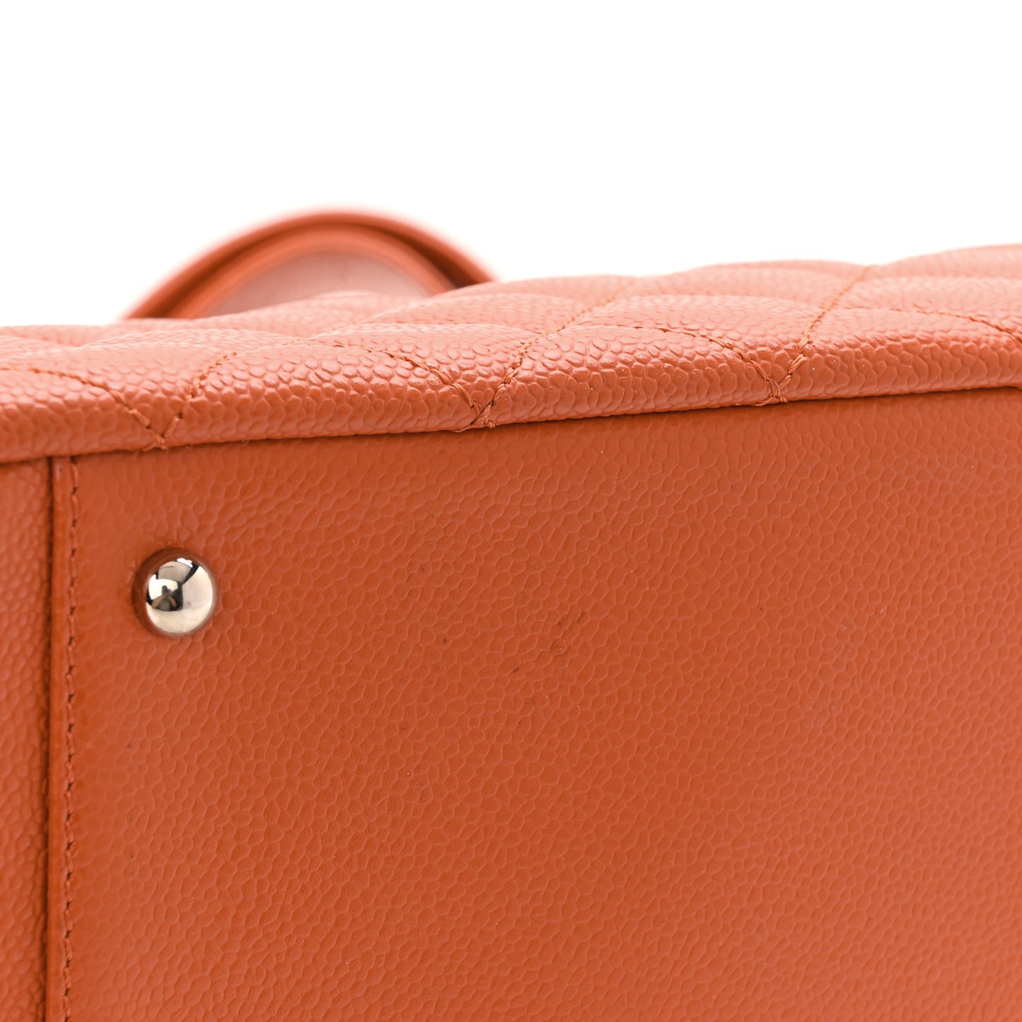 Caviar Quilted XL Grand Shopping Tote GST Orange