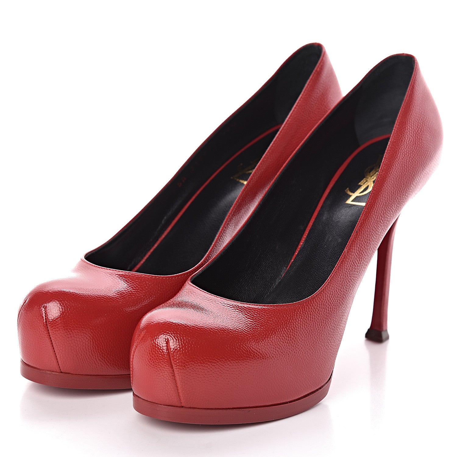 Saint Laurent Vernigolf Tribtoo Platform 80 Pumps 38.5 Red 3 of 8
