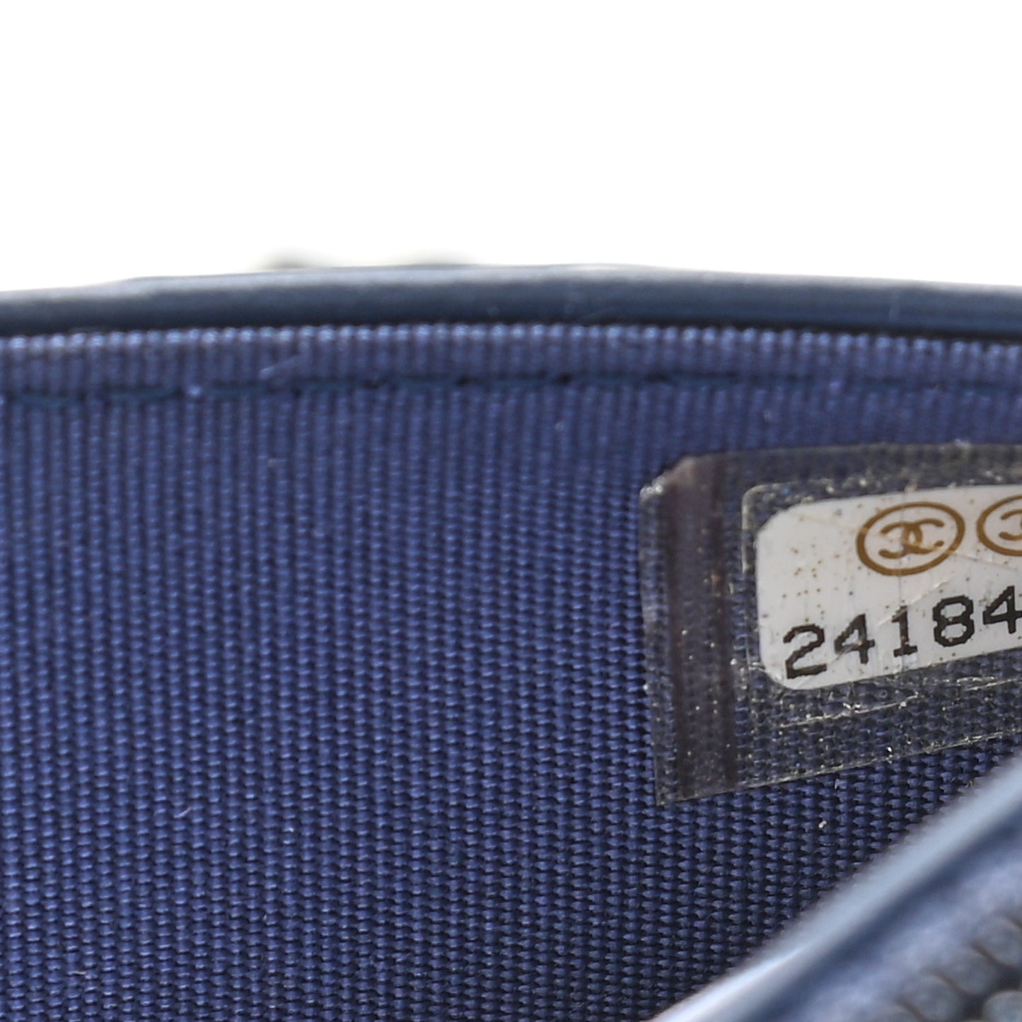 Calfskin Painted Chevron Embossed Boy Wallet On Chain WOC Navy