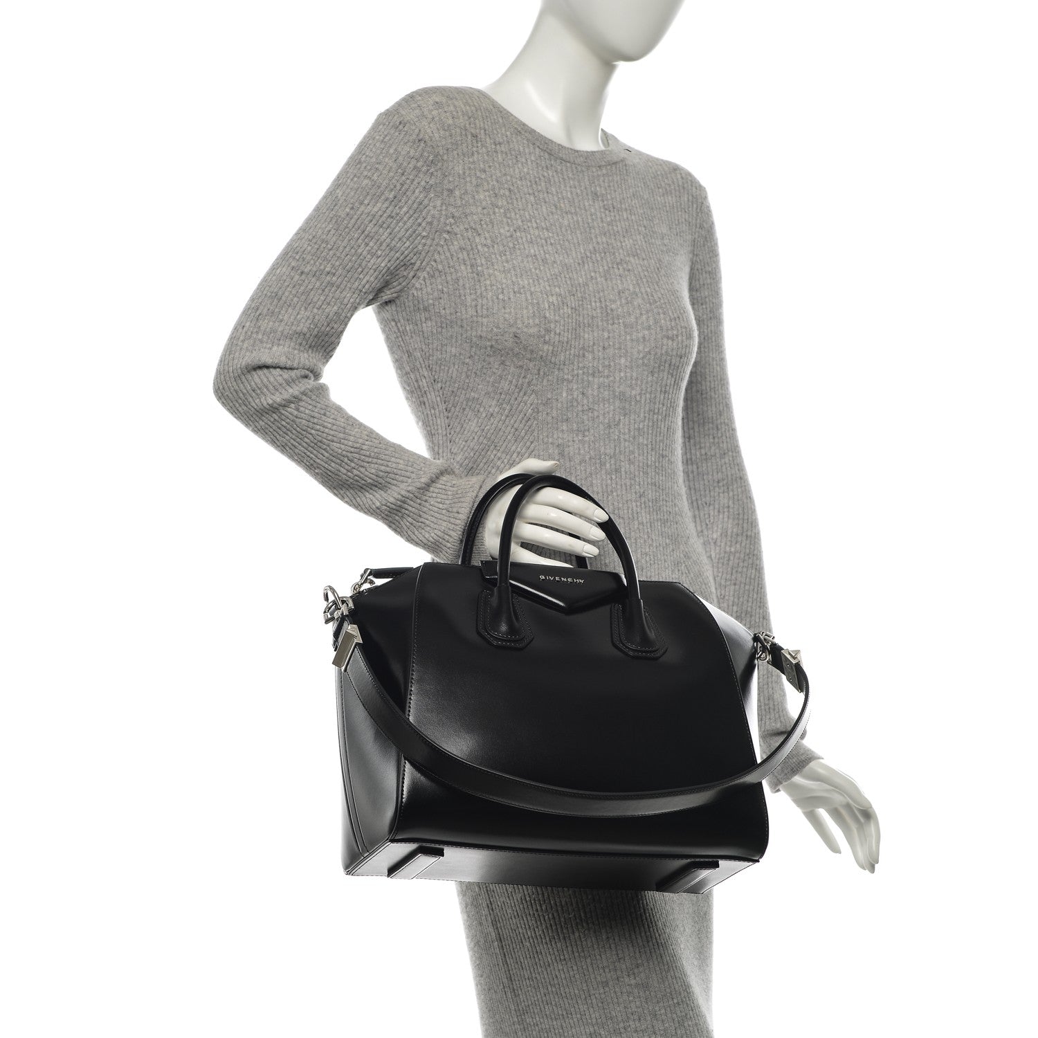 Givenchy Shiny Lord Calfskin Medium Antigona Black 2 of 7