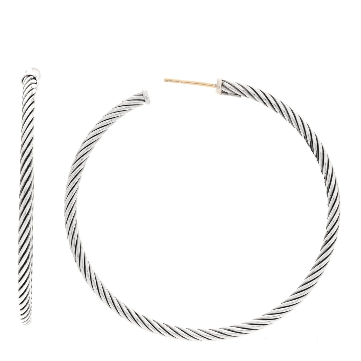 Sterling Silver Large Cable Classics Hoop Earrings