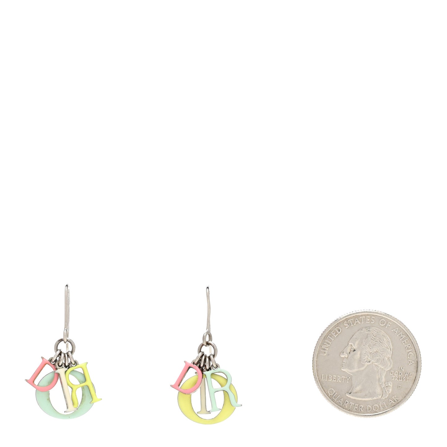 Metal Enamel Logo Earrings Multicolor