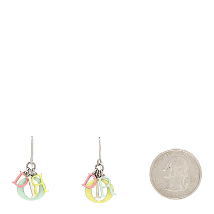 Christian Dior Metal Enamel Logo Earrings Multicolor 2 of 3
