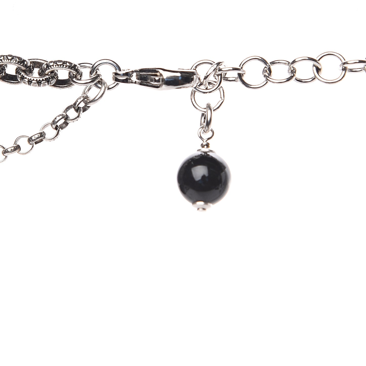 Pearl Resin Beaded CC Multistrand Necklace Silver Multicolor