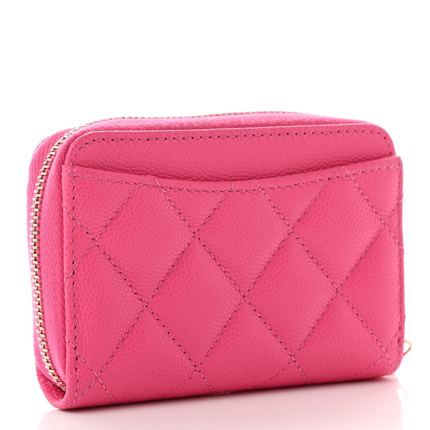Chanel Caviar Quilted Zip Coin Purse Dark Pink 3 of 8