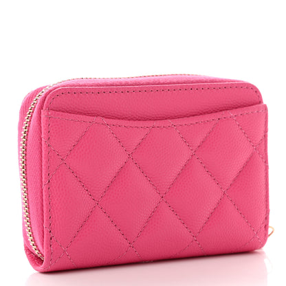 Chanel Caviar Quilted Zip Coin Purse Dark Pink 3 of 8
