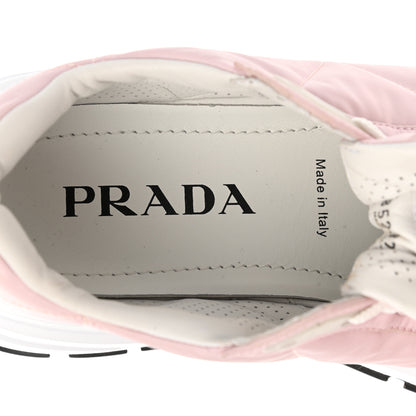 Prada Re-Nylon Piuma Metal Triangle Logo Quilted 45mm Sneakers 37.5 Alabastro 7 of 12
