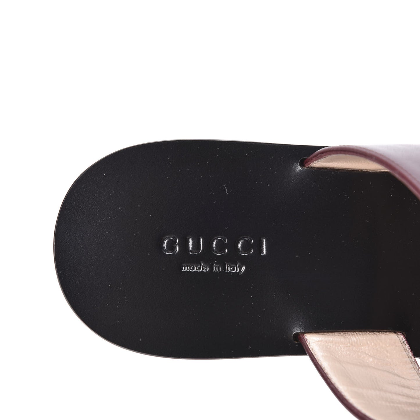 Calfskin GG Marmont Thong Sandals 37 Vintage Bordeaux