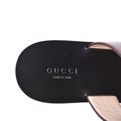 Gucci Calfskin GG Marmont Thong Sandals 37 Vintage Bordeaux 6 of 9