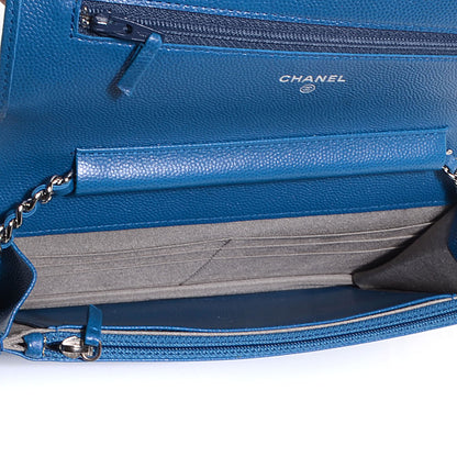 Chanel Caviar Sevruga Wallet on Chain WOC Blue 6 of 9