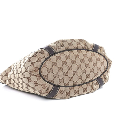 Gucci Monogram Medium D Gold Tote Bag Brown 4 of 10