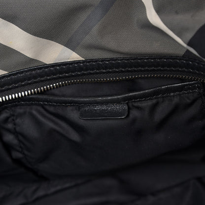 Burberry Nylon Beat Check Studded Medium Edenham Satchel Black 7 of 17