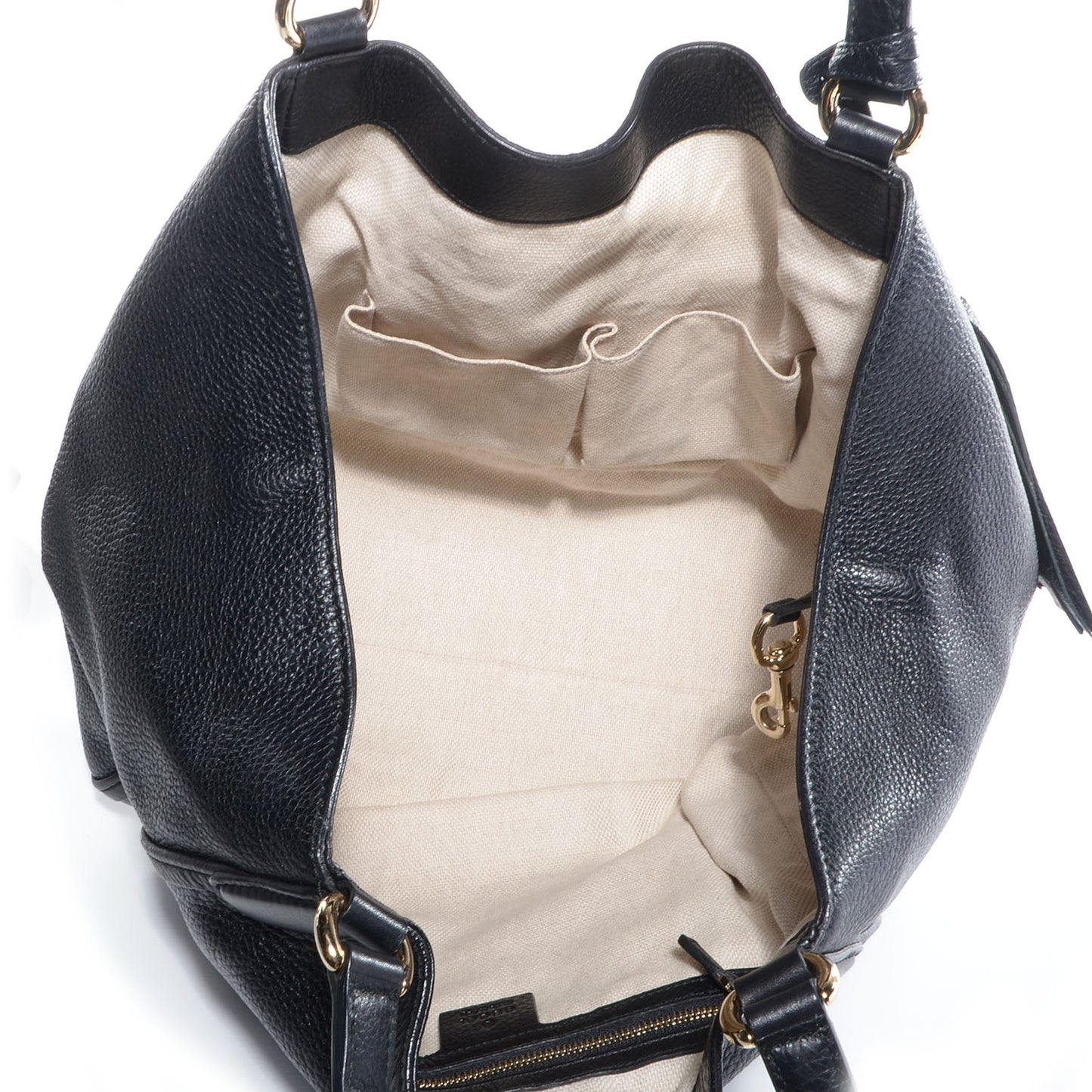 Pebbled Calfskin Medium Soho Shoulder Bag Black