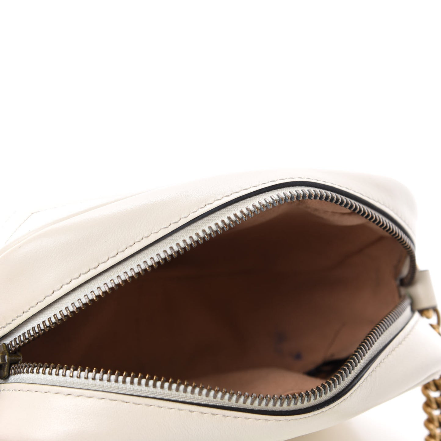 Calfskin Matelasse Mini GG Marmont Chain Shoulder Bag White