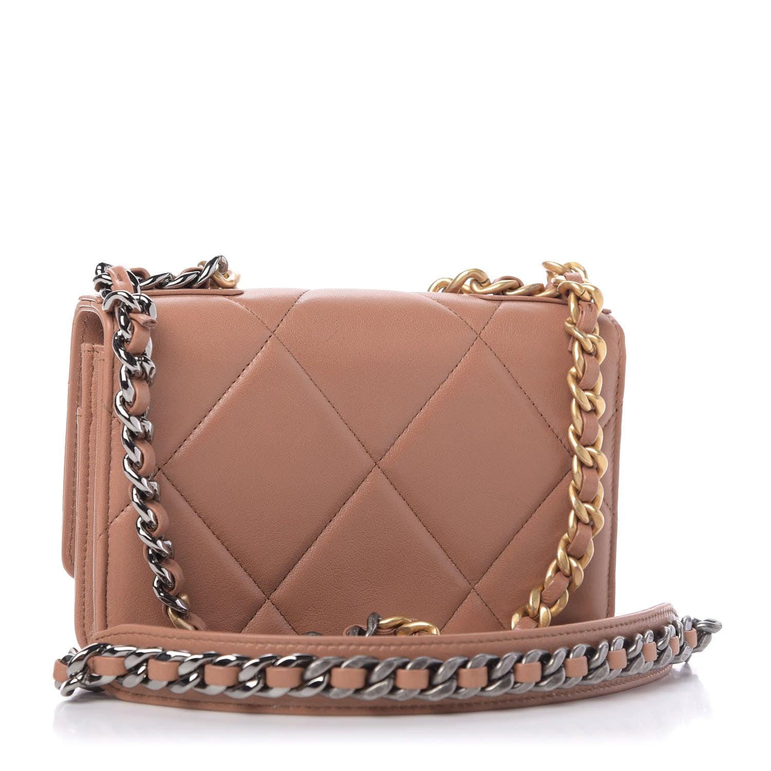 Chanel Lambskin Quilted 19 Wallet On Chain WOC Brown 3 of 11