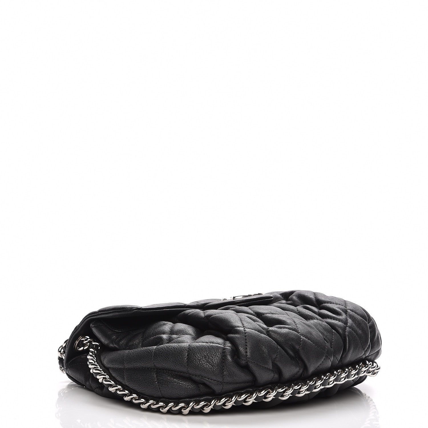Chanel Washed Lambskin Quilted Medium Chain Around Messenger Black 4 of 8