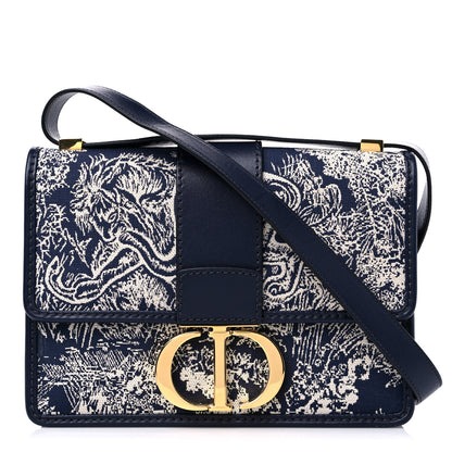 Christian Dior Toile de Jouy Reverse Jacquard 30 Montaigne Flap Bag Blue 1 of 9