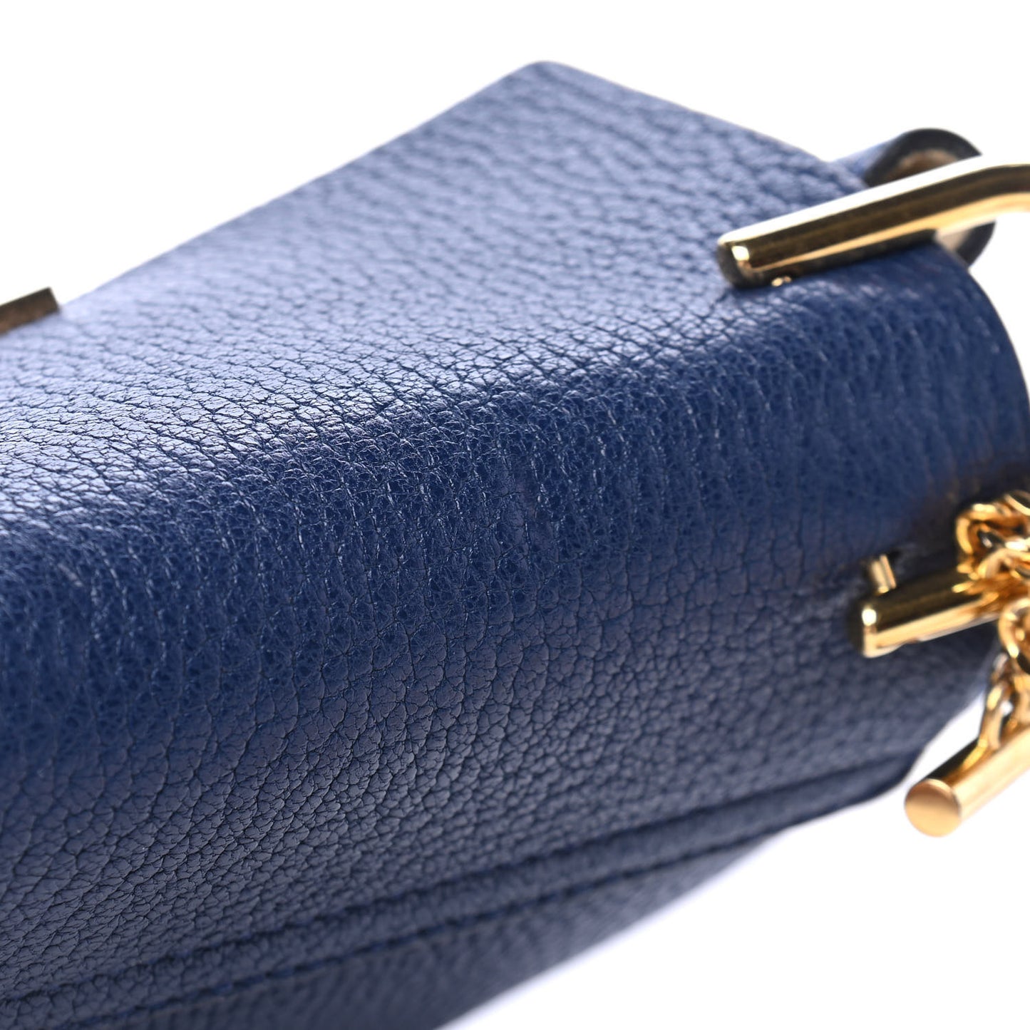 Grained Lambskin Mini Drew Shoulder Bag Royal Navy