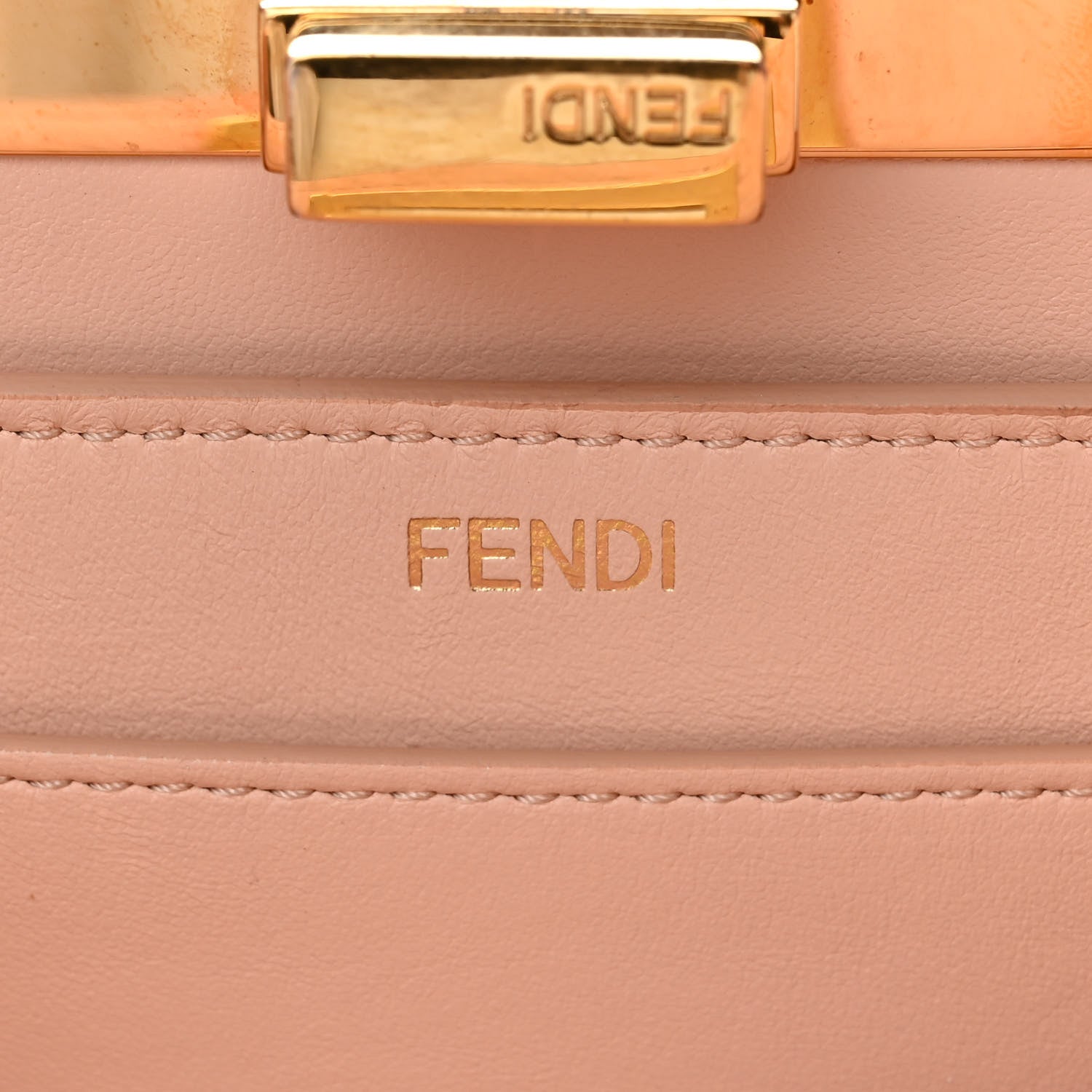 Fendi Vitello Seta Nappa Bi-Color Small Peekaboo I SEE U Satchel Black Light Rose Tortora 7 of 11