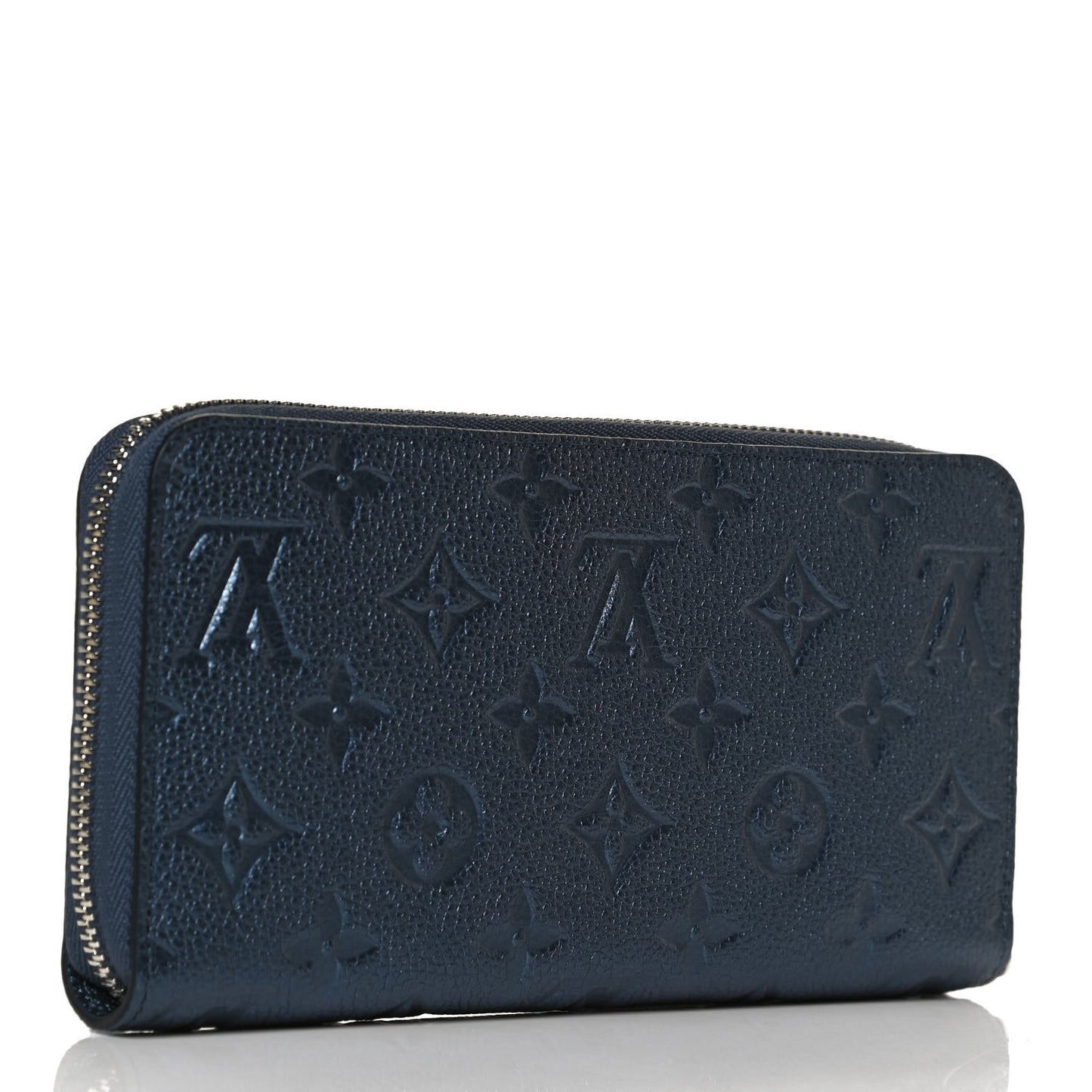 Metallic Empreinte Monogram Zippy Wallet Navy Nacre