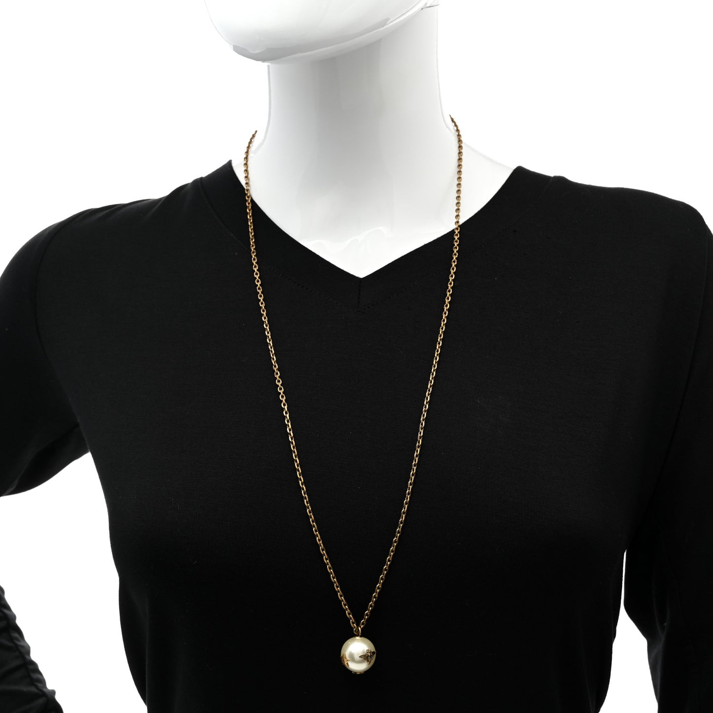 Pearl Logo Heart Necklace Gold