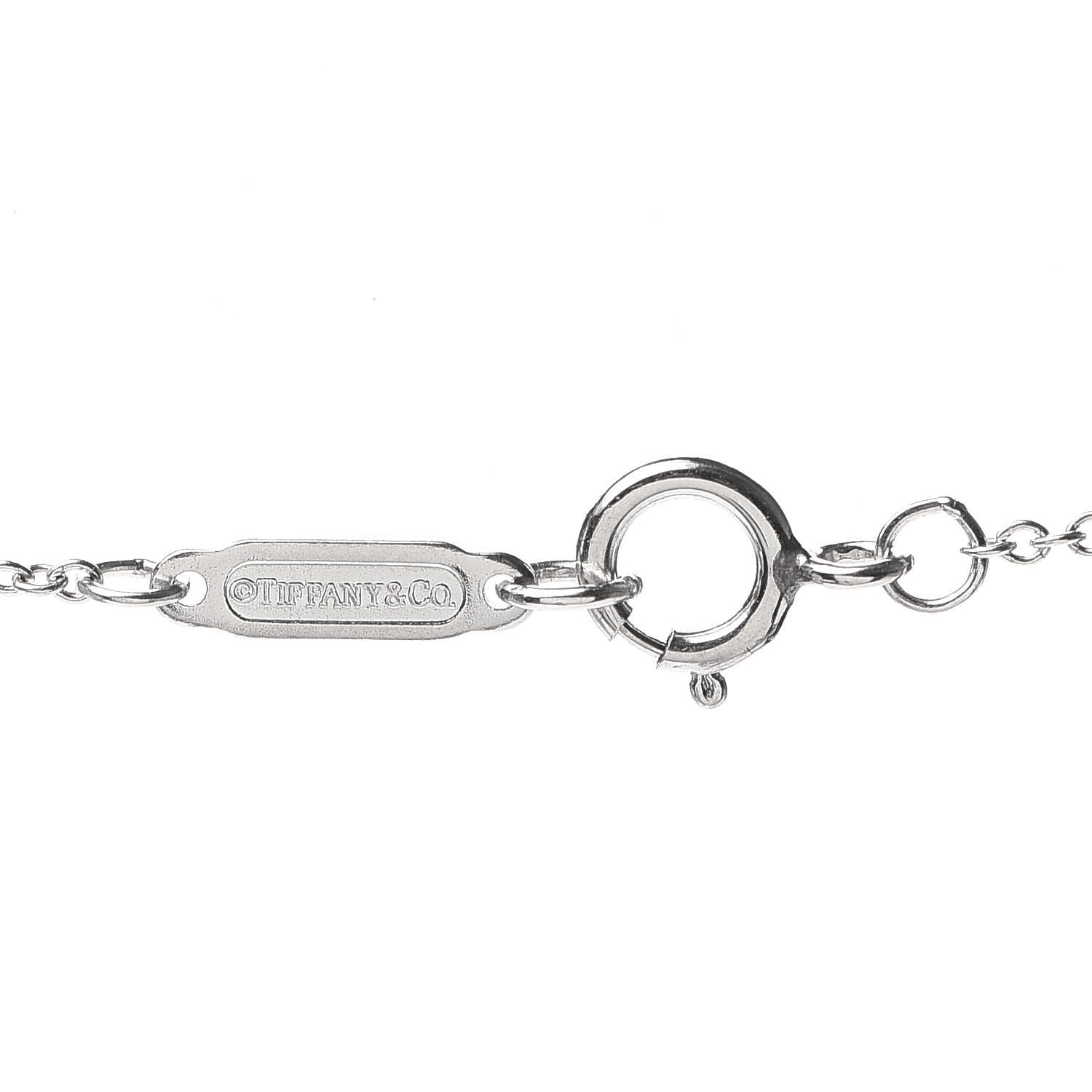 Tiffany Platinum Diamond Small Heart Pendant Necklace 5 of 7