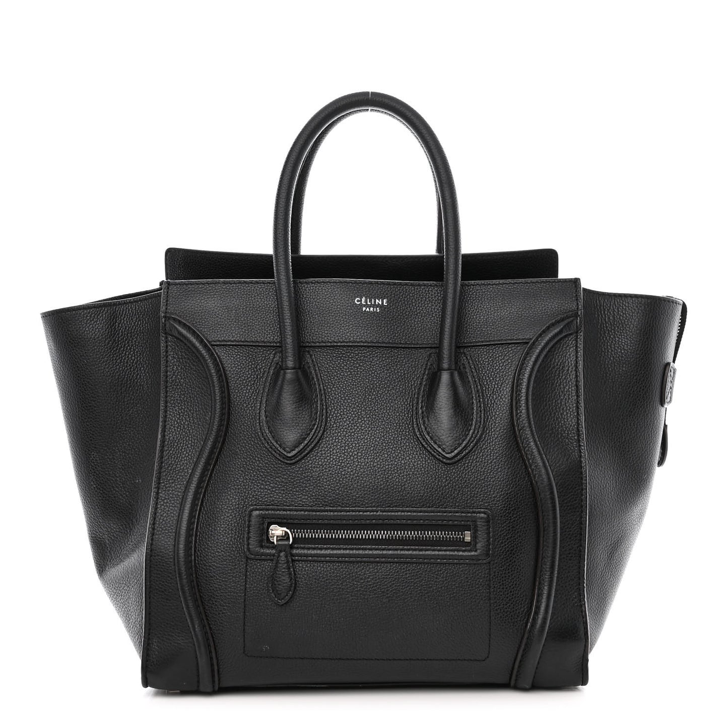 Drummed Calfskin Mini Luggage Black