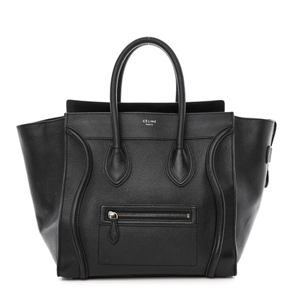 Celine Drummed Calfskin Mini Luggage Black 1 of 17