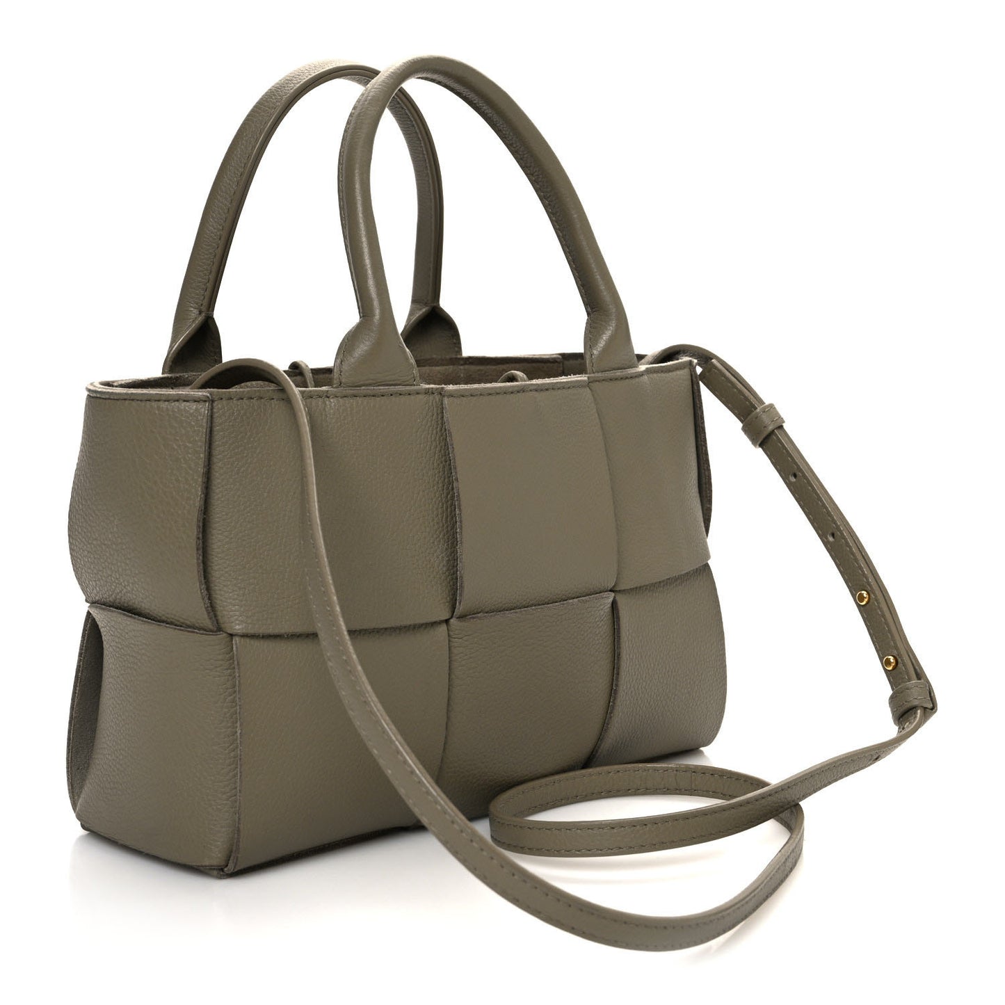 Nappa Maxi Intreccio Mini Arco Tote Taupe Grey