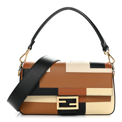 Fendi Vitello Grace Intarsio Geometric Brandy Black Multicolor 1 of 9