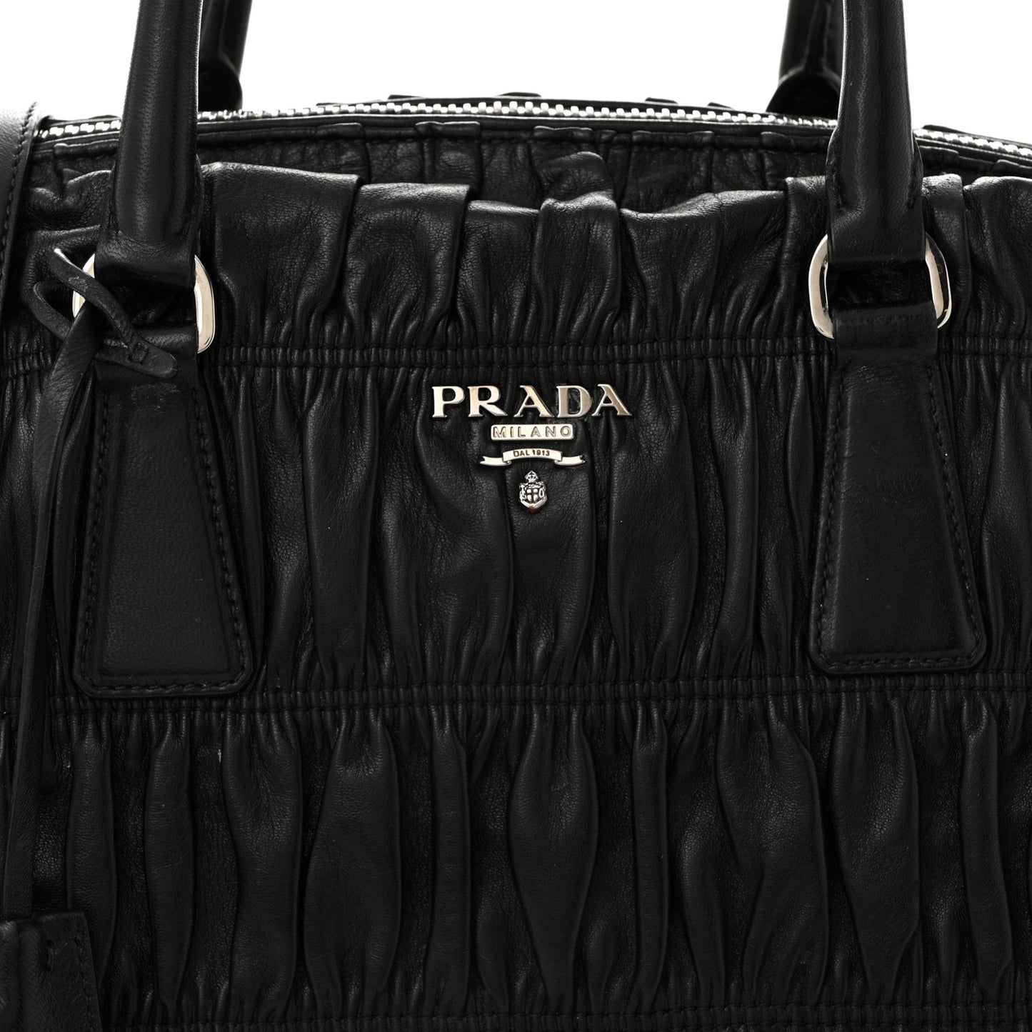 Nappa Gaufre Double Zip Tote Black
