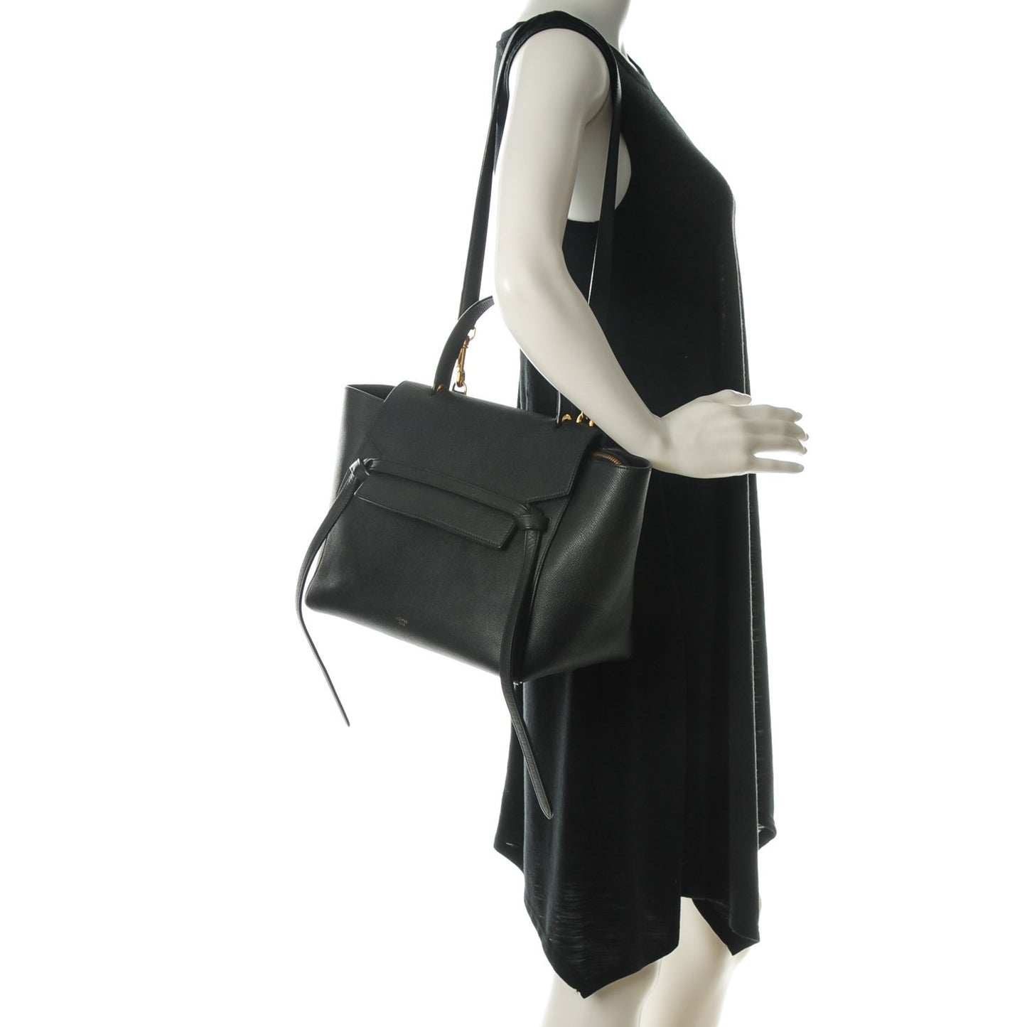 Grained Calfskin Mini Belt Bag Black