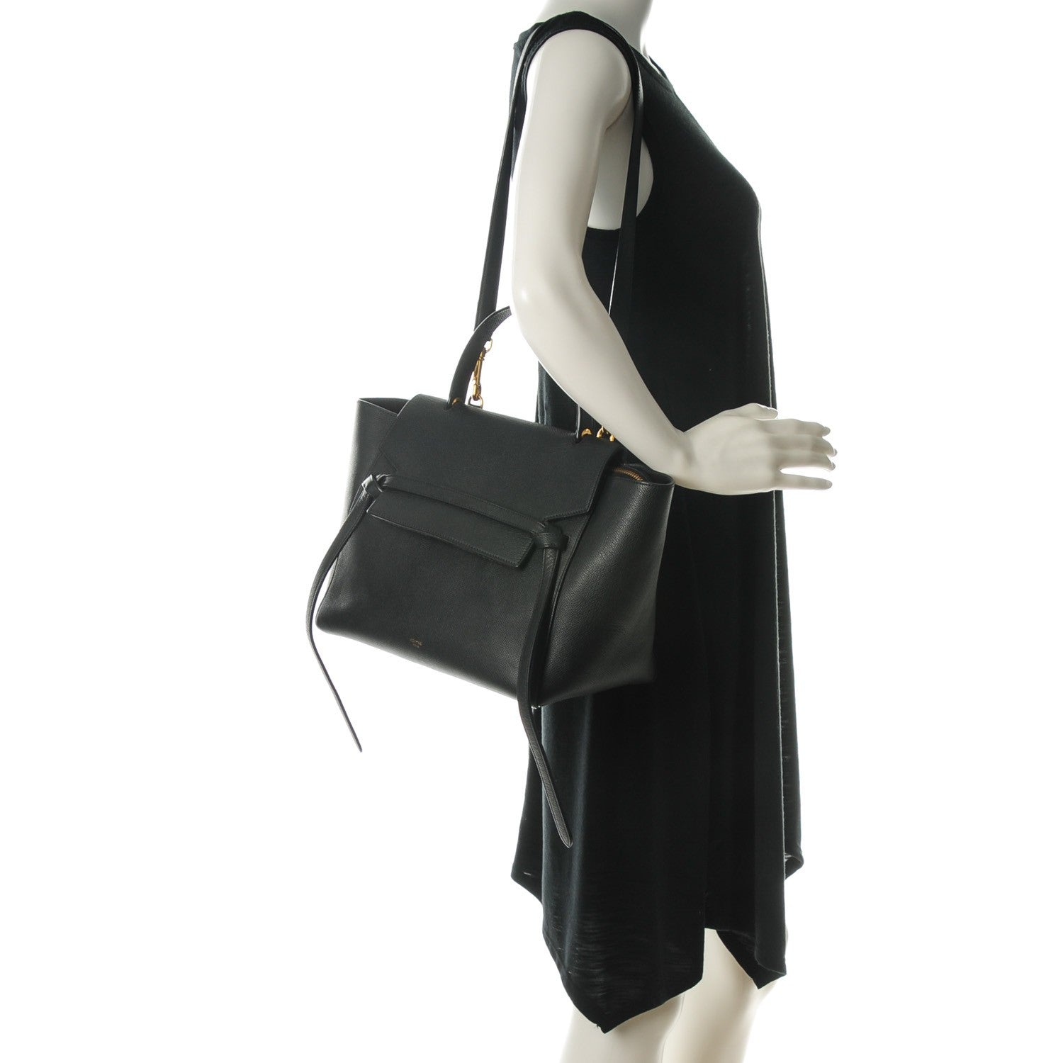 Celine Grained Calfskin Mini Belt Bag Black 2 of 10