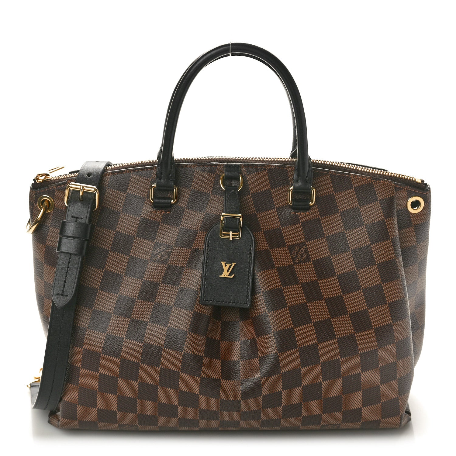 Louis Vuitton Damier Ebene Odeon Tote MM Black 1 of 10
