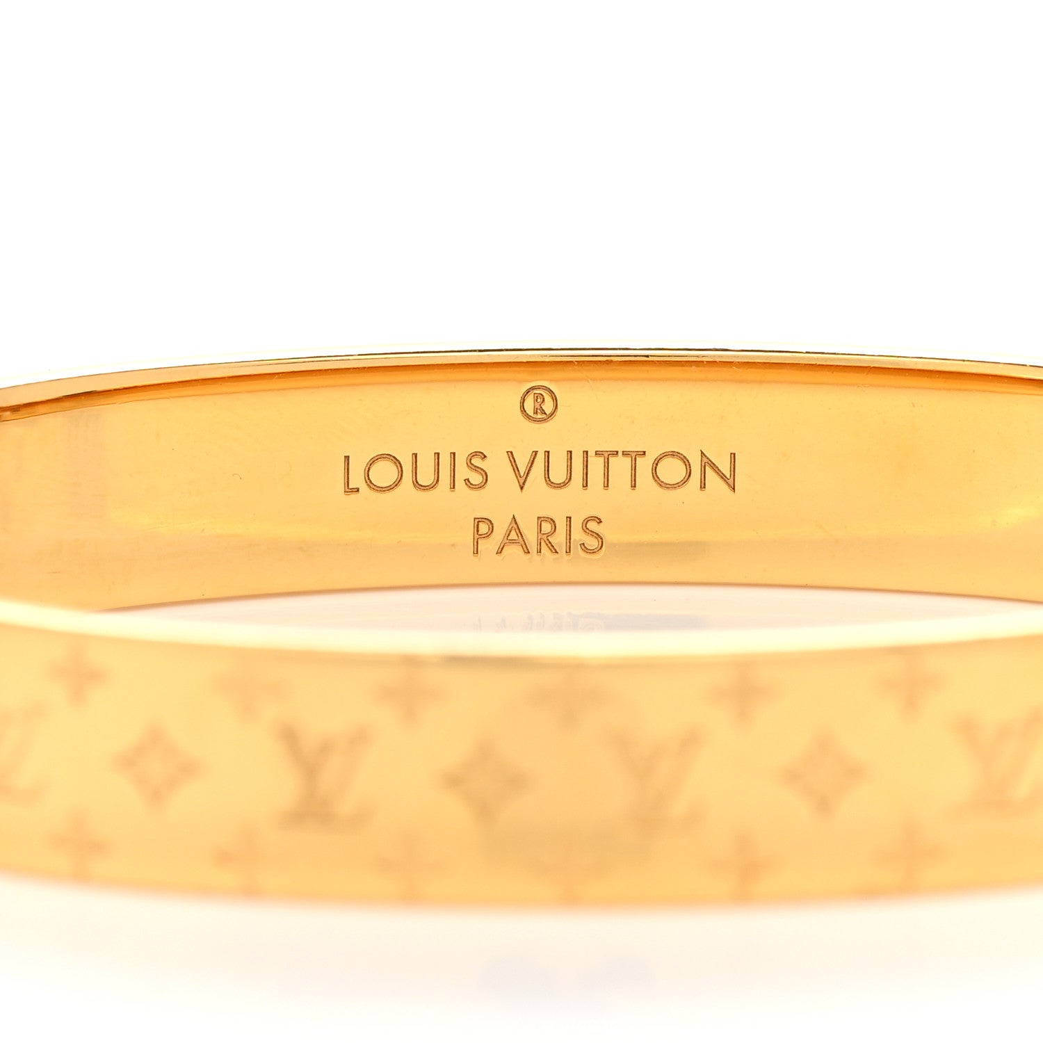 Louis Vuitton Brass Monogram Nanogram Cuff S Gold 4 of 6