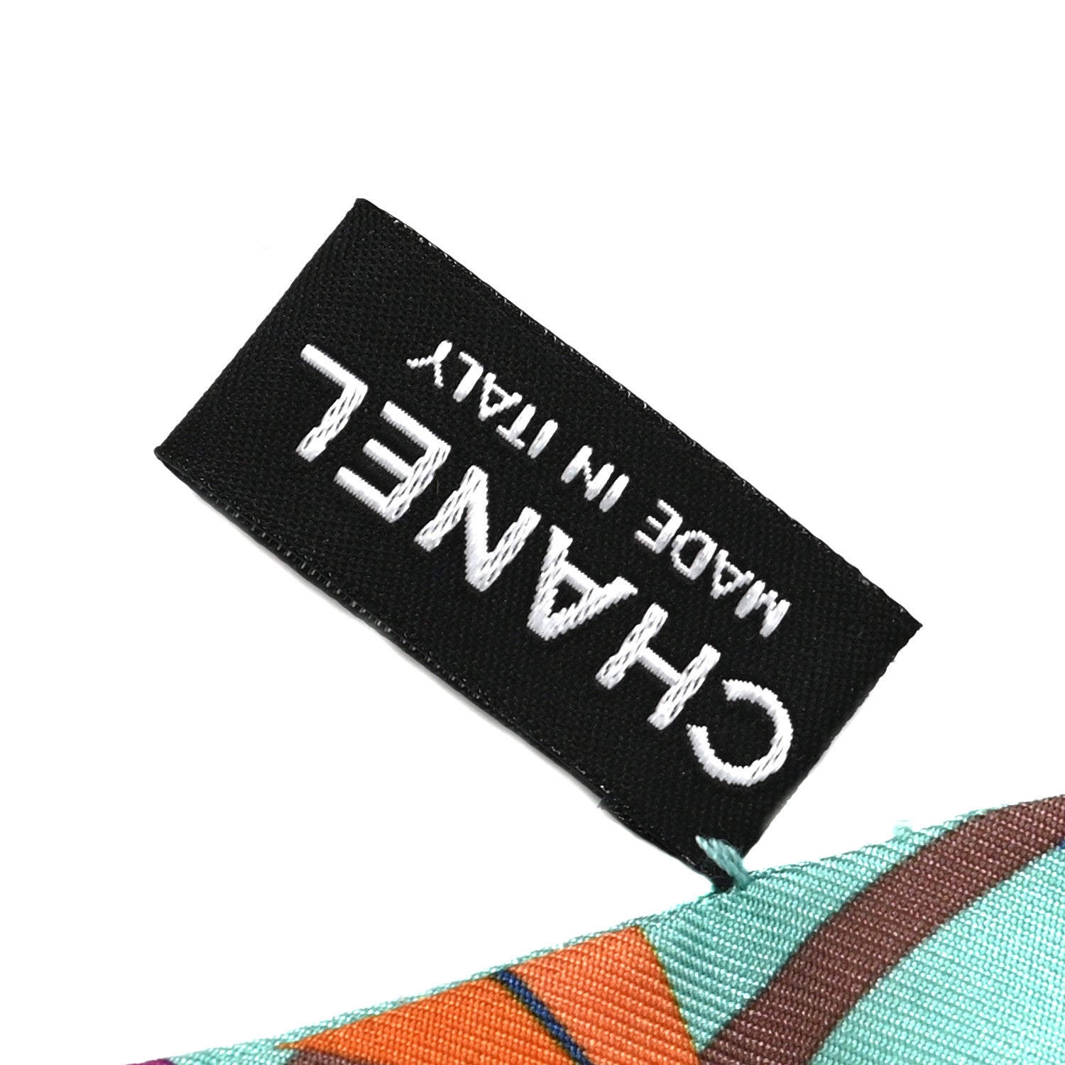 Chanel Silk Leaves Slim Bandeau Scarf Turquoise 4 of 4