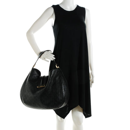 Gucci Guccissima Large New Ladies Web Hobo Black 2 of 7