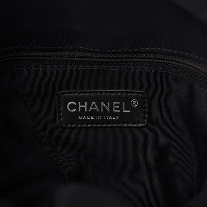 Chanel Glazed Calfskin Quilted Large Chain Me Hobo Dark White 8 of 9