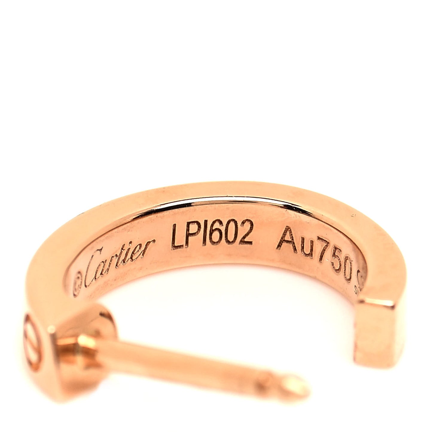 18K Pink Gold Small LOVE Hoop Earrings