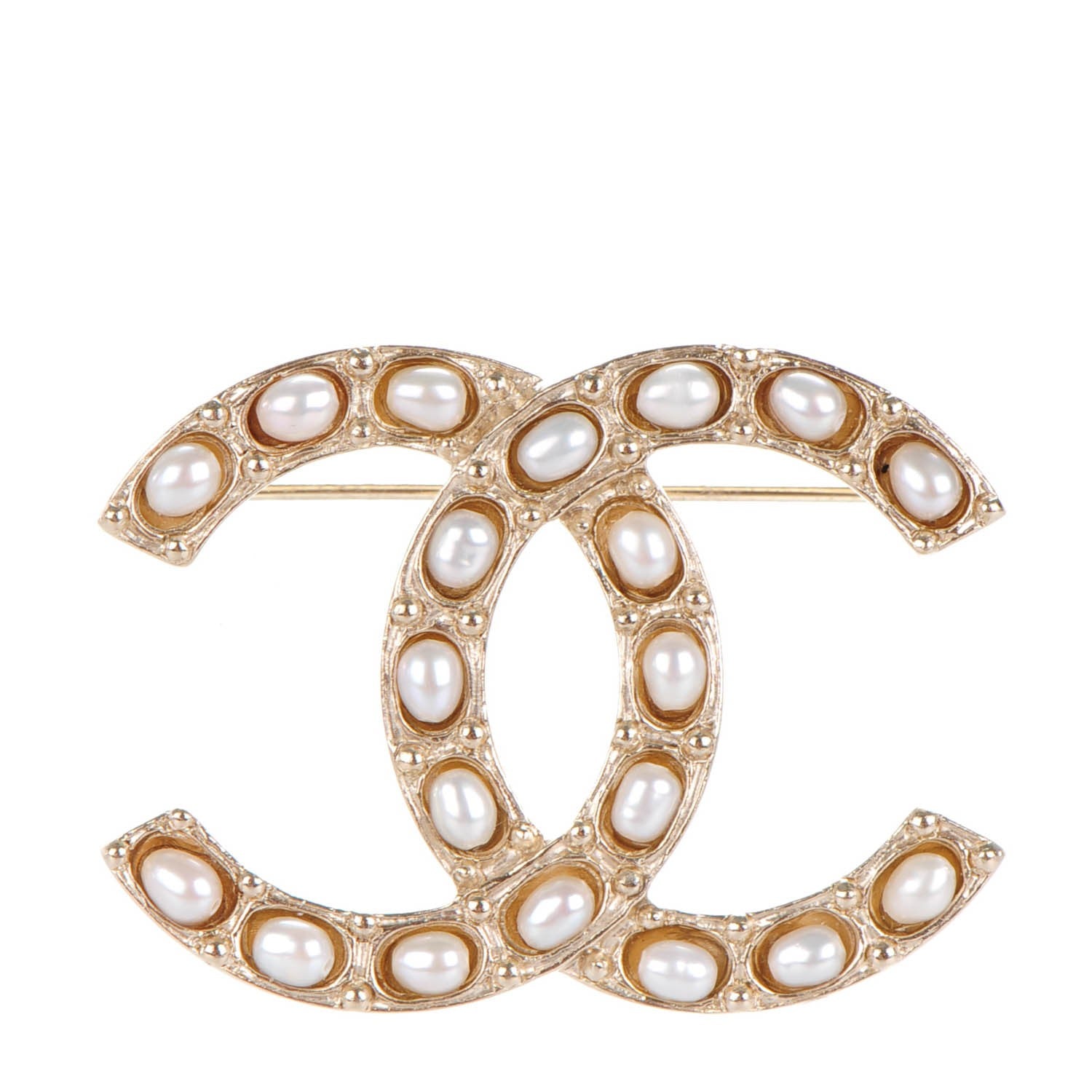 Chanel Pearl Large CC Brooch Gold 1 of 5