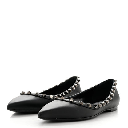 Valentino Garavani Nappa Rockstud Ballerina Flats 37 Black 3 of 9