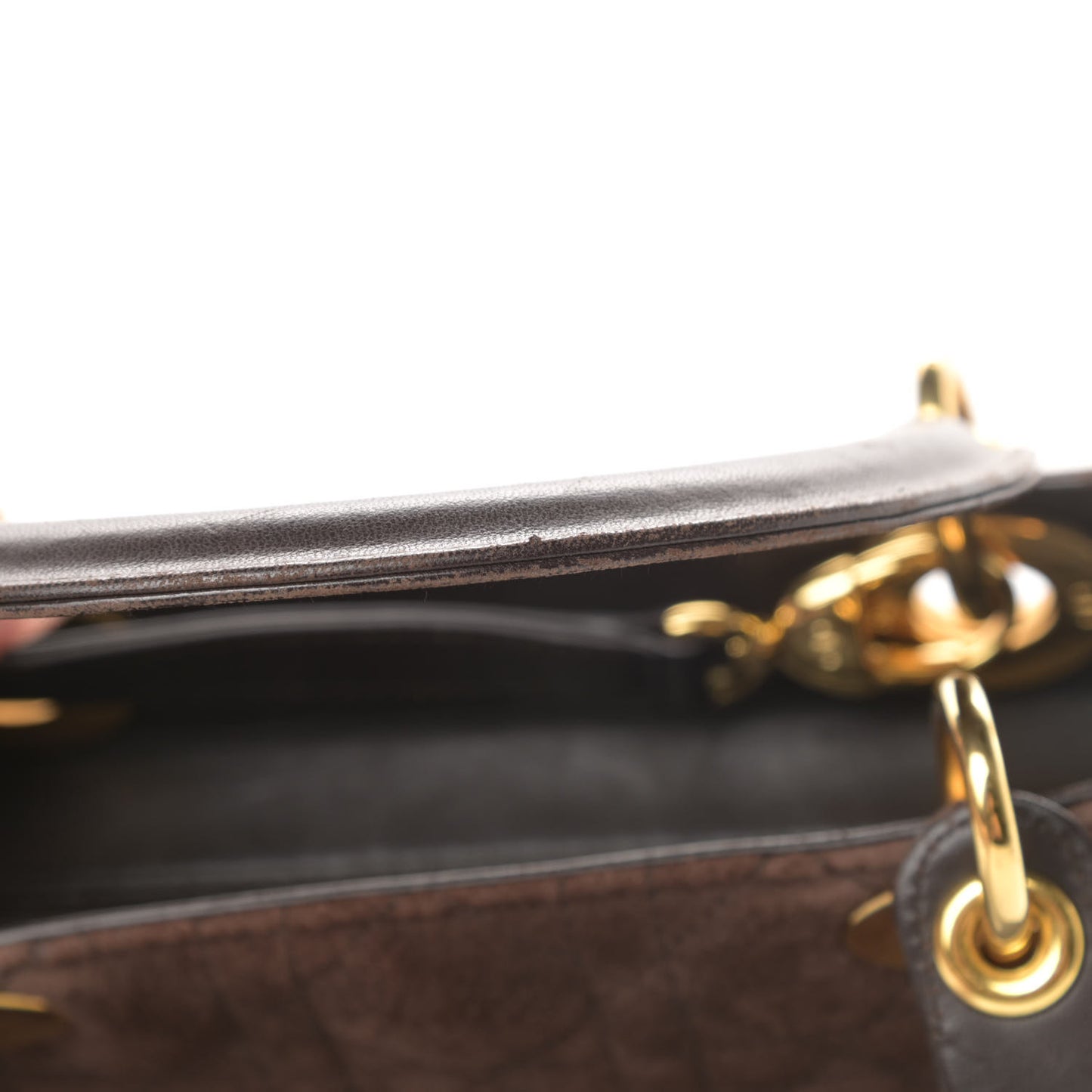 Suede Cannage Medium Lady Dior Brown
