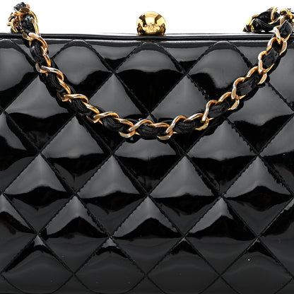 Chanel Patent Quilted Frame Evening Bag Black 9 of 12