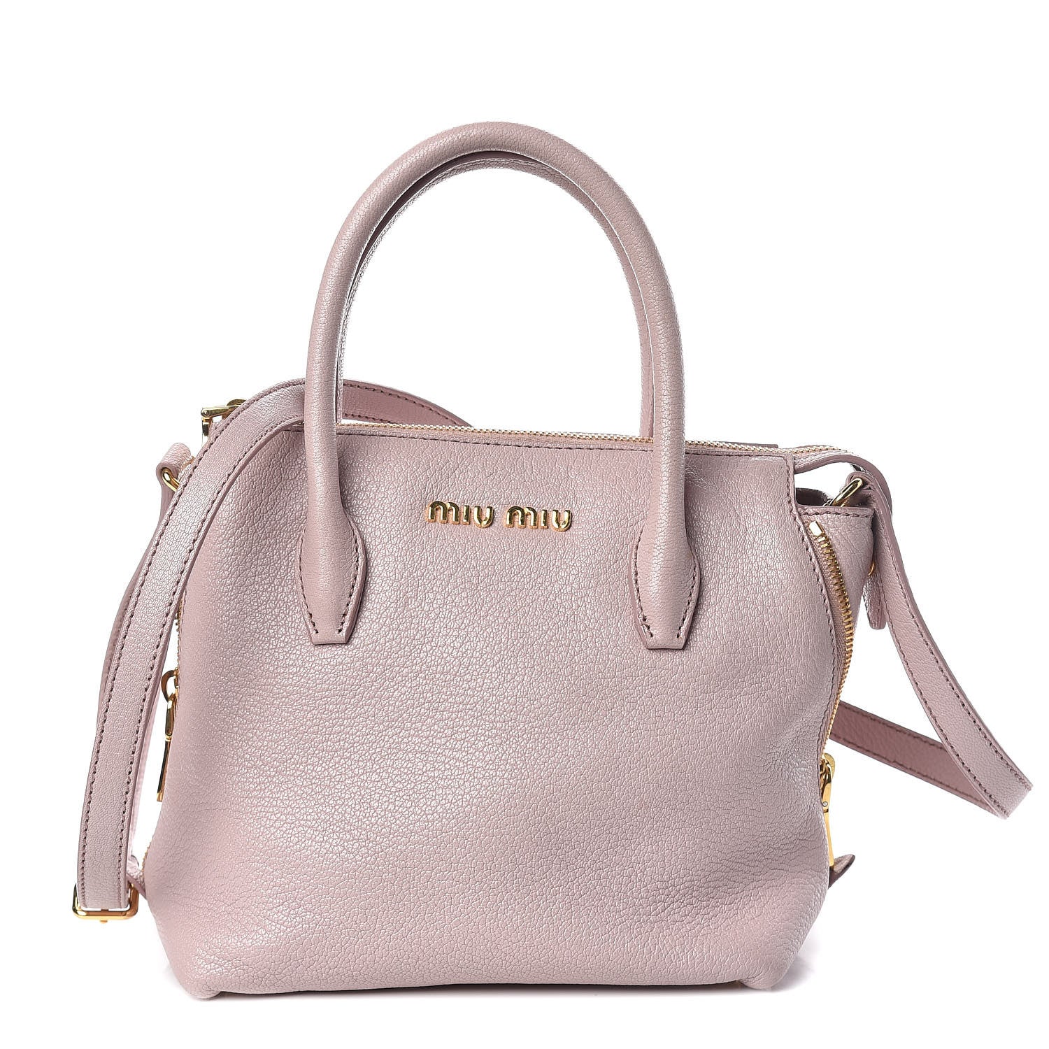 Miu Miu Goatskin Madras Top Handle Tote Mughetto 1 of 13