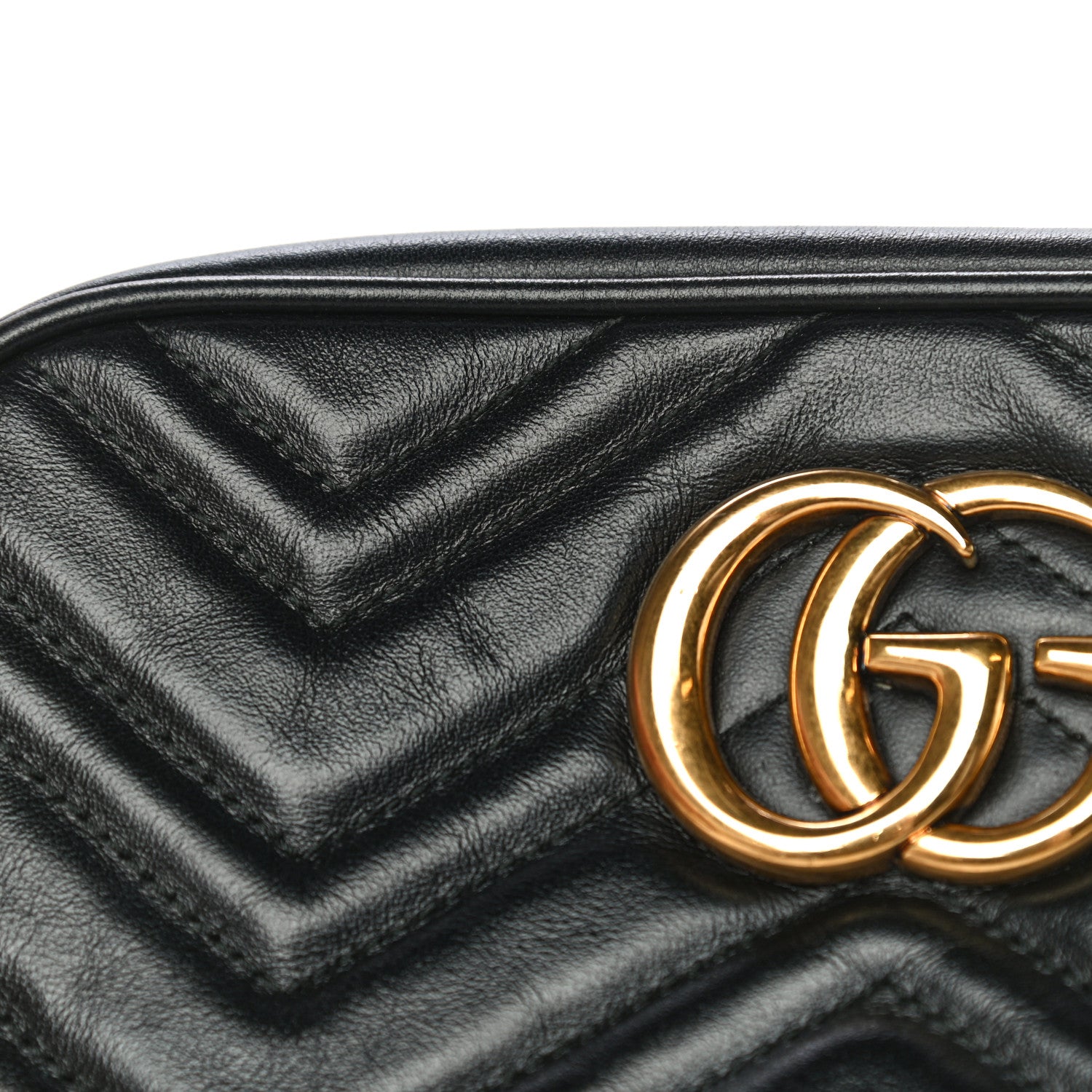 Gucci Calfskin Matelasse Small GG Marmont Chain Shoulder Bag Black 19 of 22